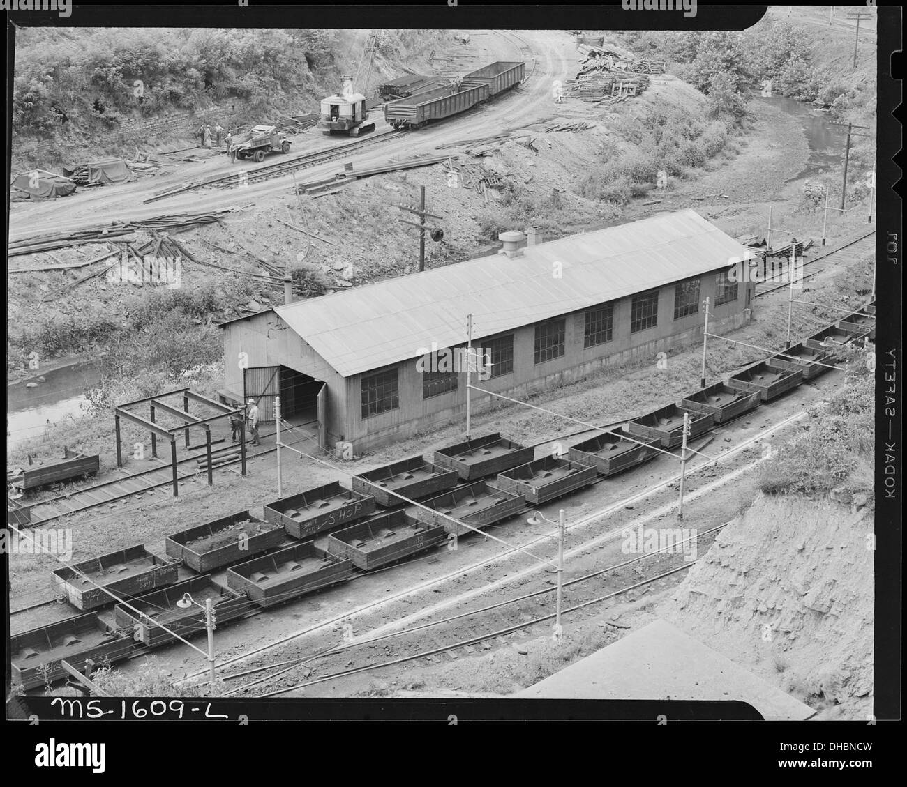 Les wagons à charbon vides de la U.S. Coal and Coke Company à Gary, dans le comté de McDowell, en Virginie-occidentale, font partie du processus de transport du charbon dans la région des Appalaches. Banque D'Images