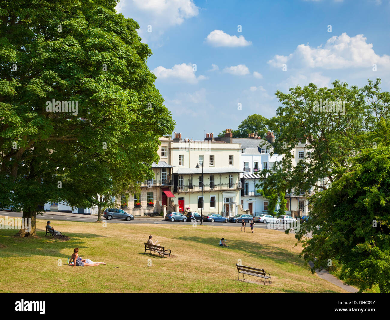 Maisons géorgiennes sur Sion Hill, Clifton village les Downs Bristol Avon England UK GB EU Europe Banque D'Images