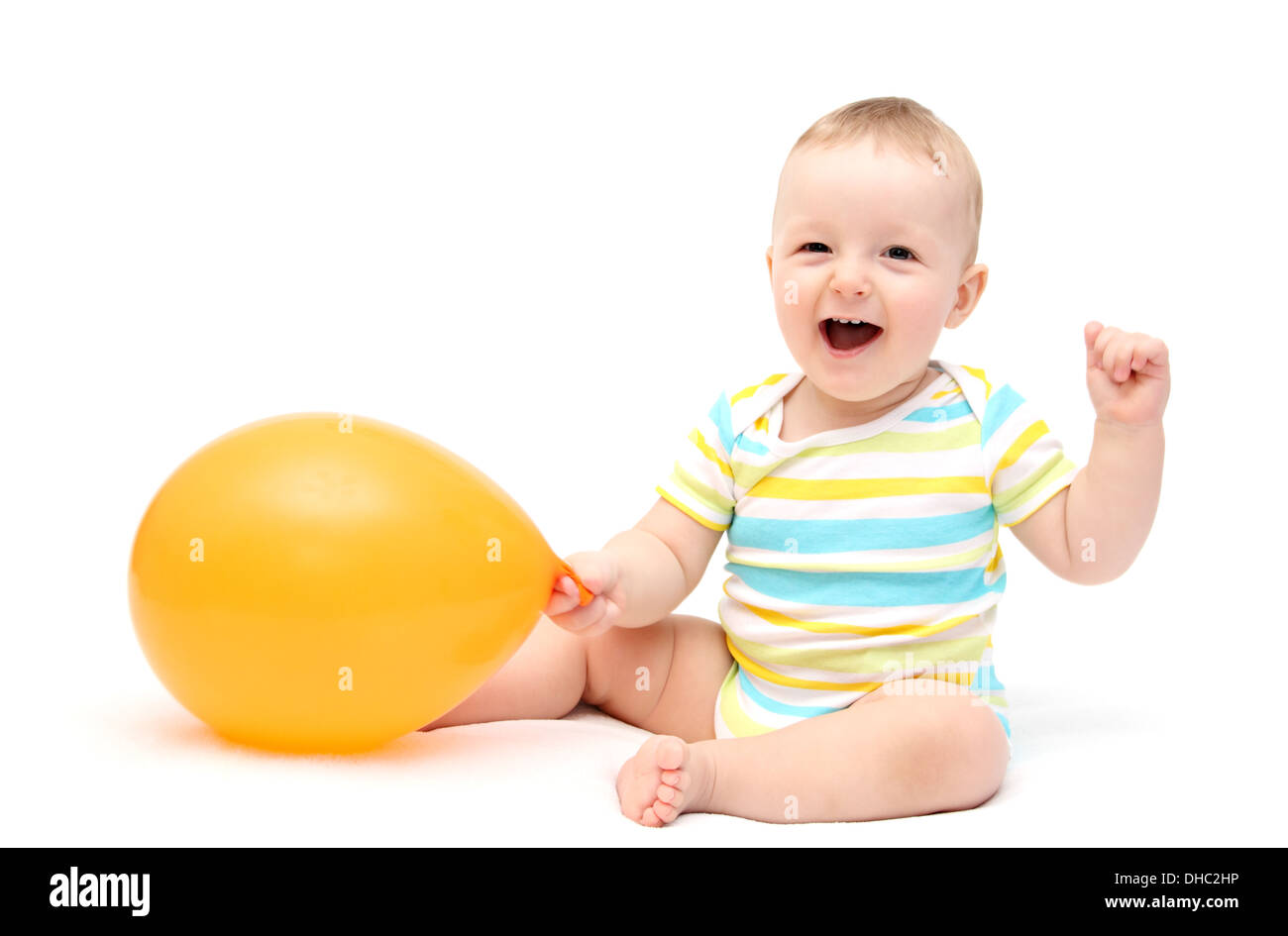 Happy Baby avec balloon Banque D'Images