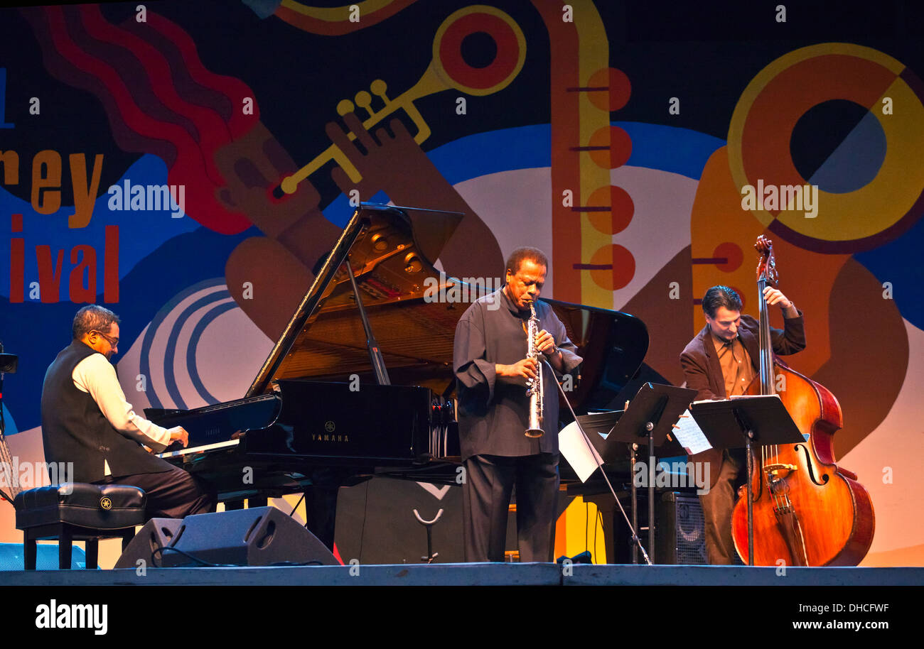 WAYNE SHORTER joue avec son quartet à la Jimmy Lyons la scène du Festival de Jazz de Monterey - Monterey, Californie Banque D'Images