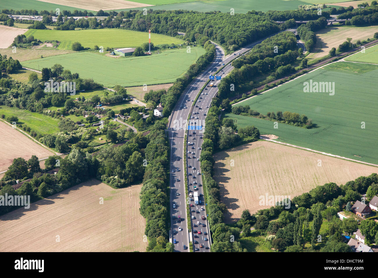 Allemagne, Berlin, Bonn, en vue de l'autoroute, vue aérienne Banque D'Images