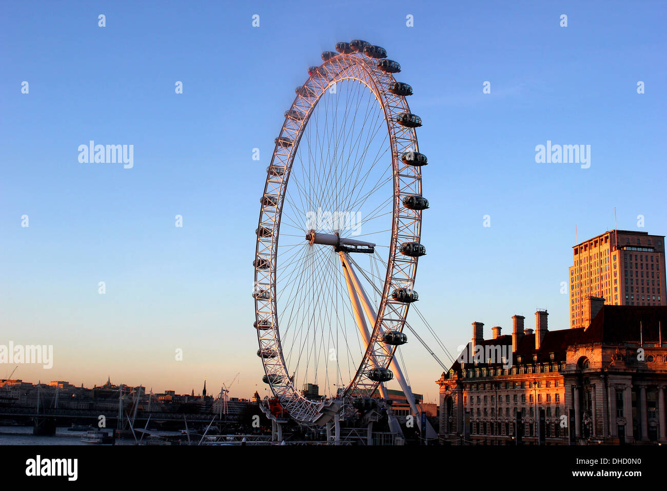 London Eye ou de Londres dans la soirée Banque D'Images