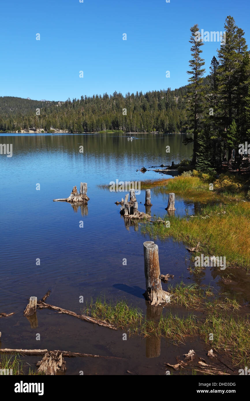 Un lac tranquille dans les montagnes Banque D'Images