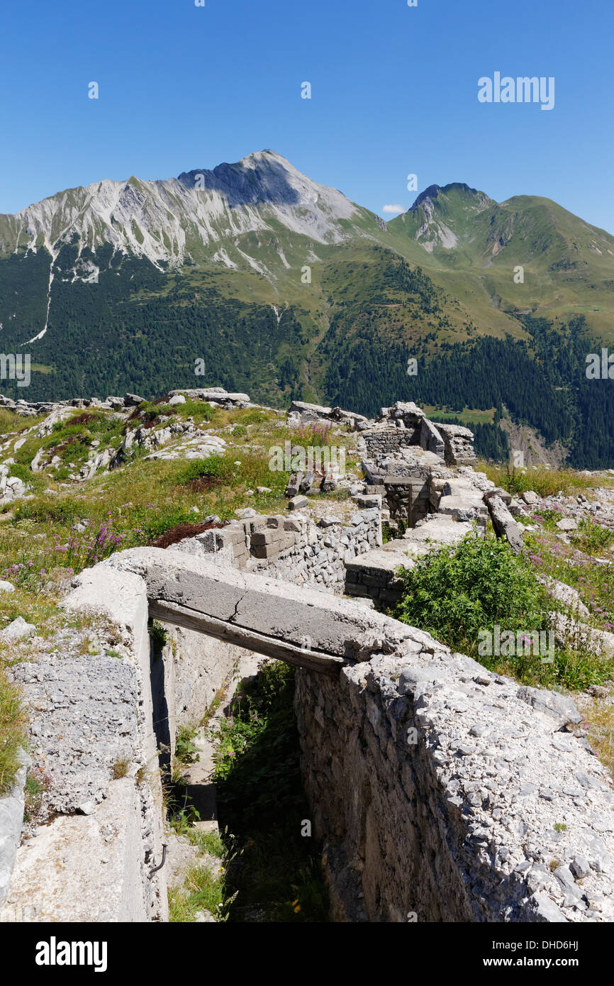 L'Autriche, la Carinthie,WW I open air museum et kleiner Pal en arrière-plan Banque D'Images