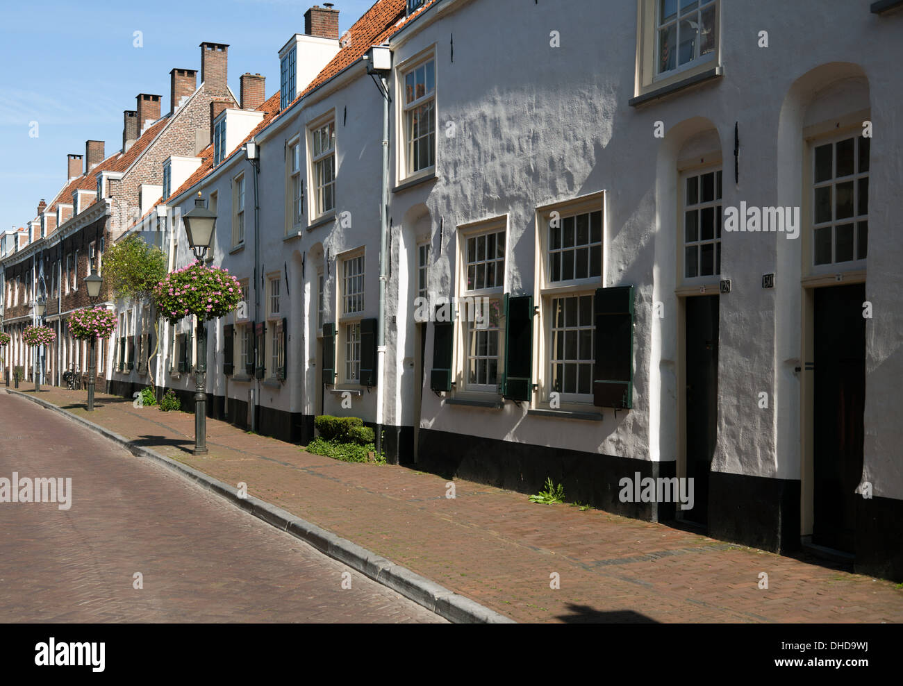 Rangée de maisons dans la ville néerlandaise d'Utrecht Banque D'Images