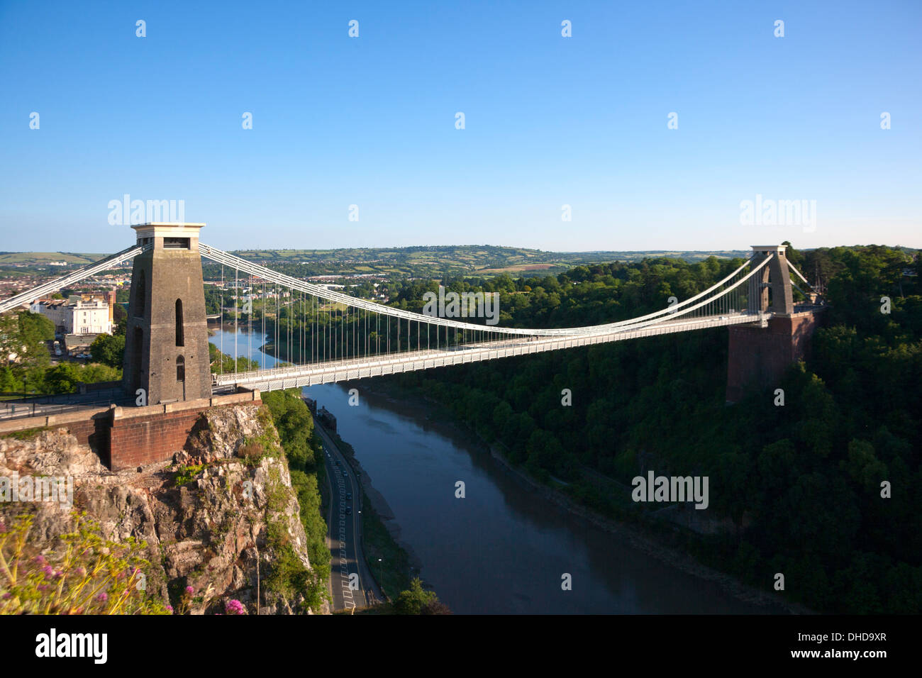 Pont suspendu de Clifton, l'Avon Gorge, ville de Bristol, Royaume-Uni Banque D'Images