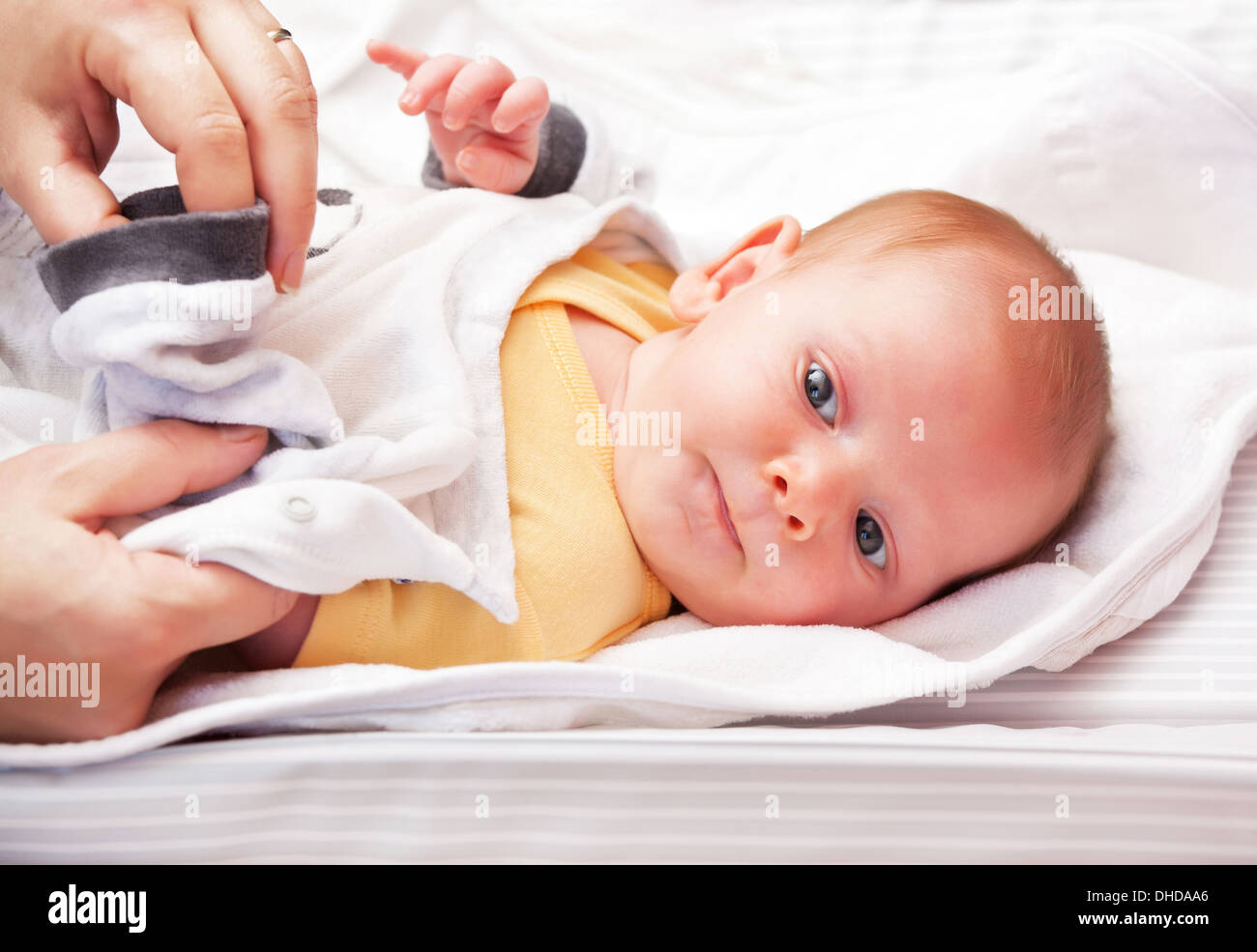 Portrait of cute caucasian baby Banque D'Images