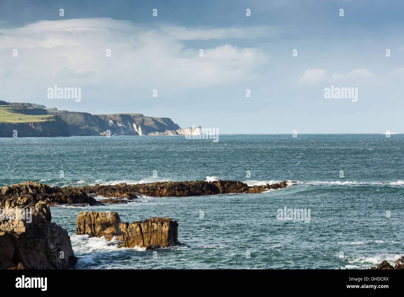 Kinbane Head de Ballycastle le comté d'Antrim en Irlande du Nord Banque D'Images