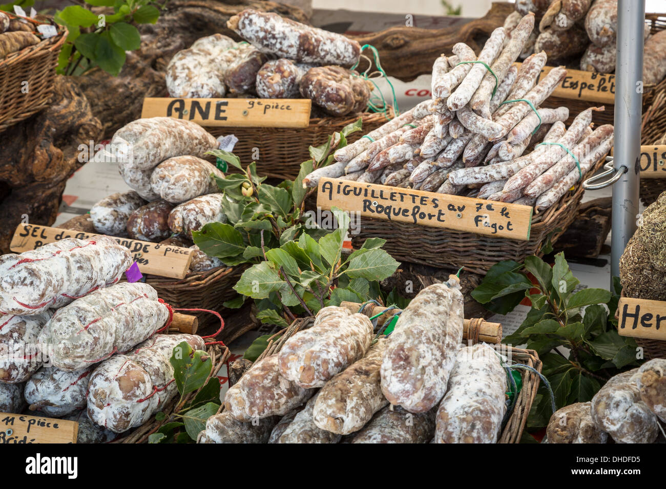 Blocage de la saucisse sur le sommet du Mont Ventoux, en France, en Europe. Banque D'Images