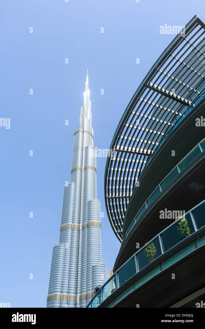 Burj Khalifa et le Dubai Mall, Dubai, Émirats arabes unis, Moyen Orient Banque D'Images