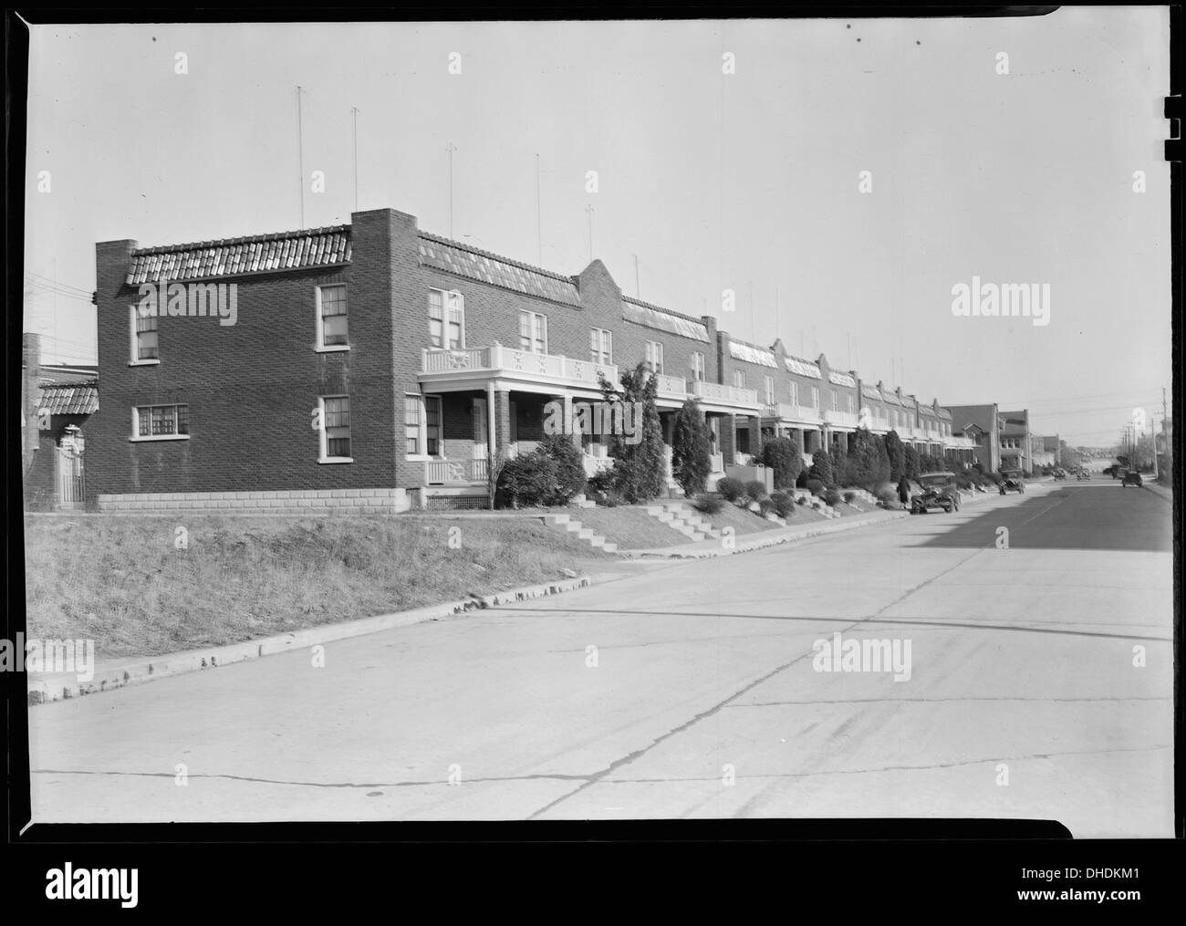 Une rangée de maisons à Lancaster, en Pennsylvanie, avec des résidents comprenant de la soie, du linoléum et des ouvriers de fermeture. Ce sont des propriétés locatives dans un quartier populaire. Banque D'Images