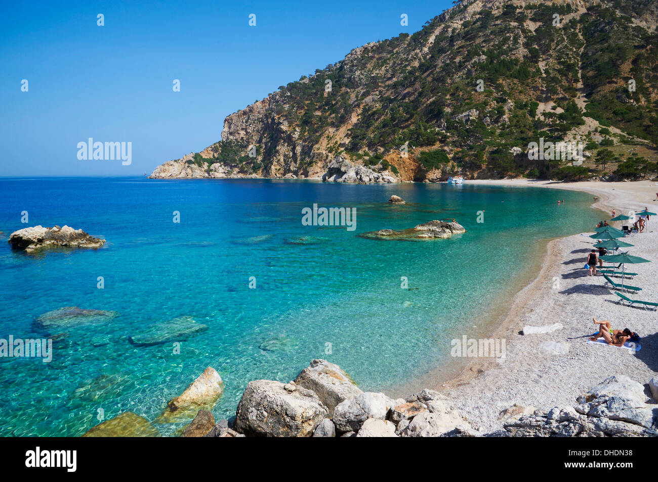 L'île de Karpathos, Apella Beach, le Dodécanèse, îles grecques, Grèce, Europe Banque D'Images