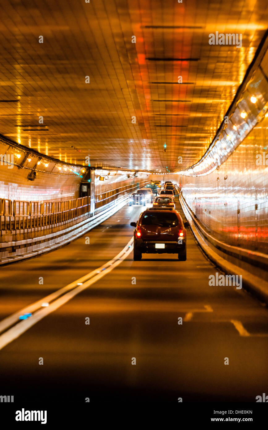 Le trafic du tunnel à New York Banque D'Images
