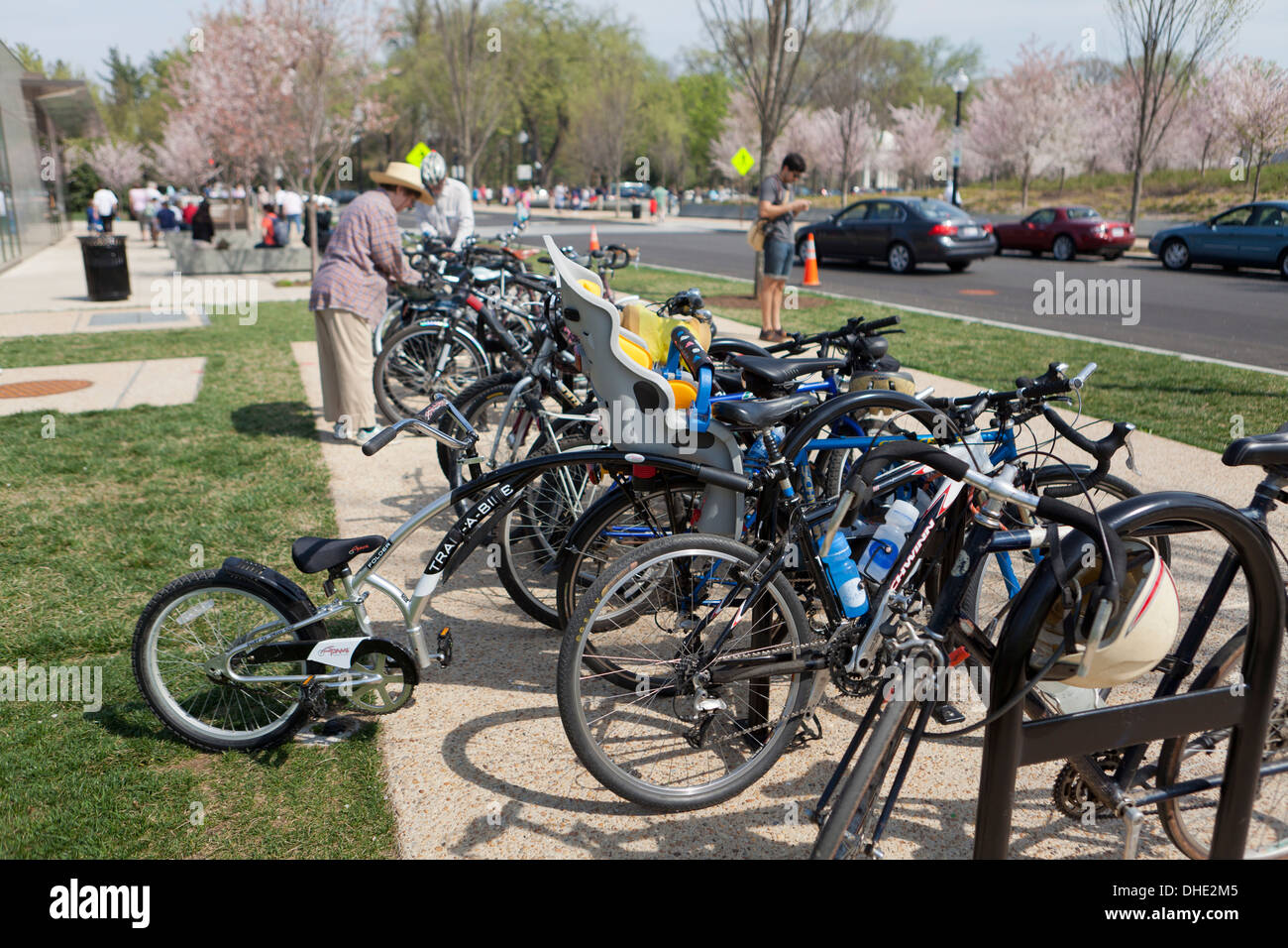 Zone de stationnement pour bicyclettes - Washington, DC USA Banque D'Images Zone de stationnement pour bicyclettes - Washington, DC USA Banque D'Images