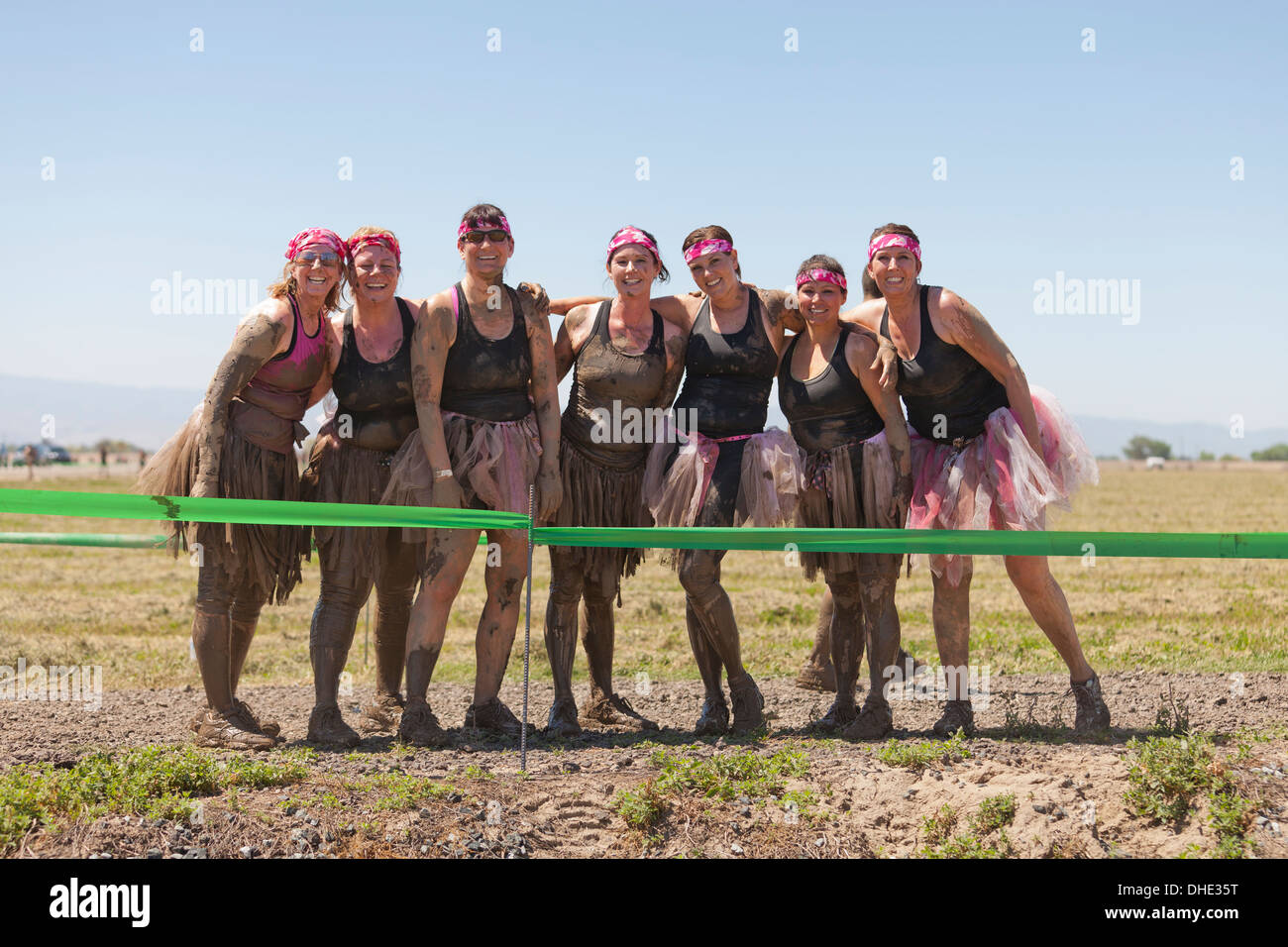 Mud run participants - California USA Banque D'Images