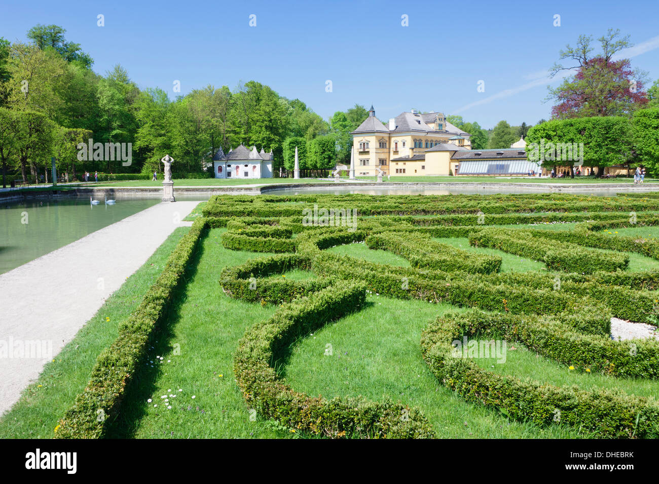 Palais Hellbrunn et jardin formel, UNESCO World Heritage Site, Salzburg, Salzburger Land, Autriche, Europe Banque D'Images