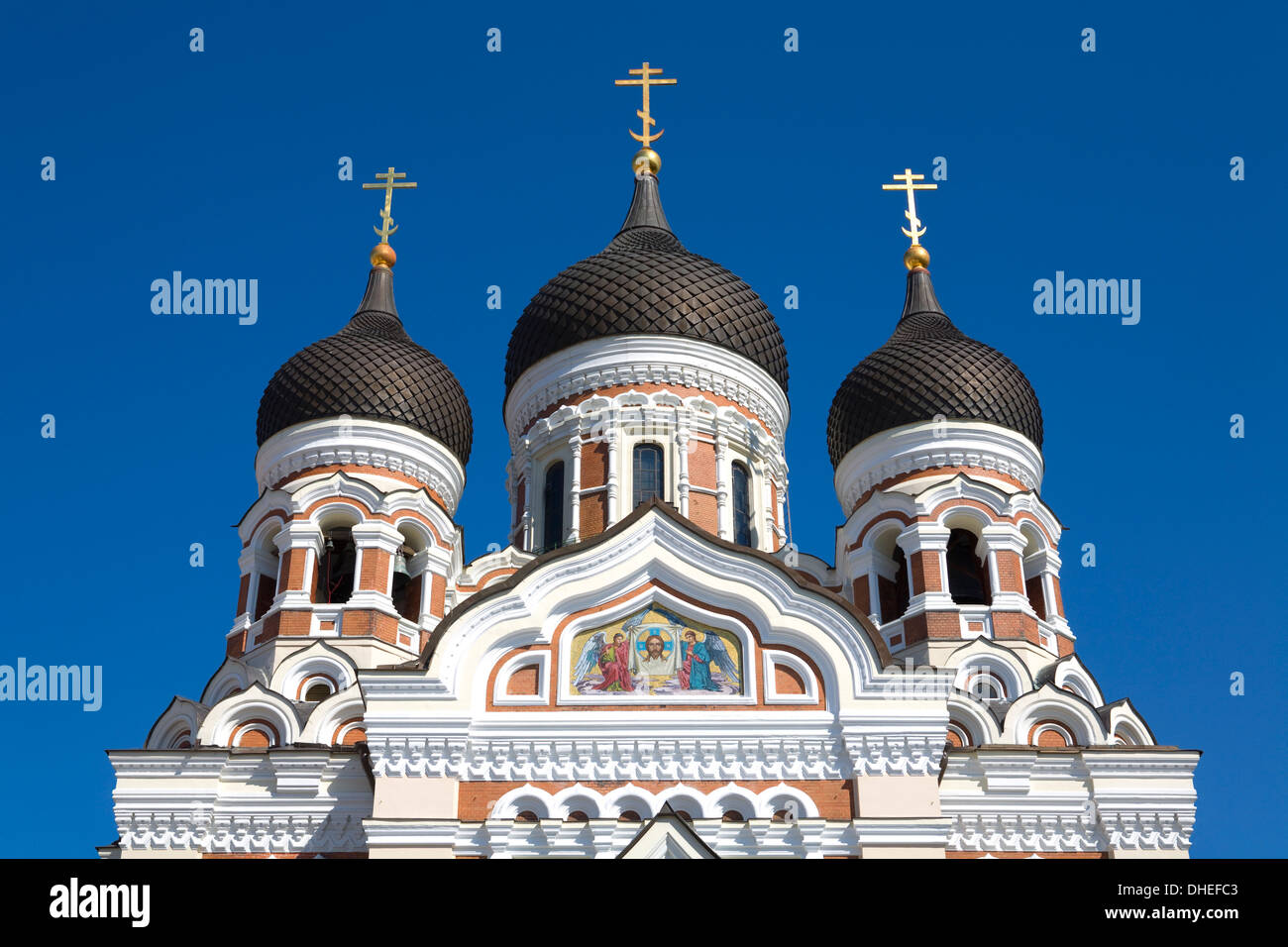 Façade de l'Église d'Alexandre Nevsky, Tallinn, Estonie, Europe Banque D'Images