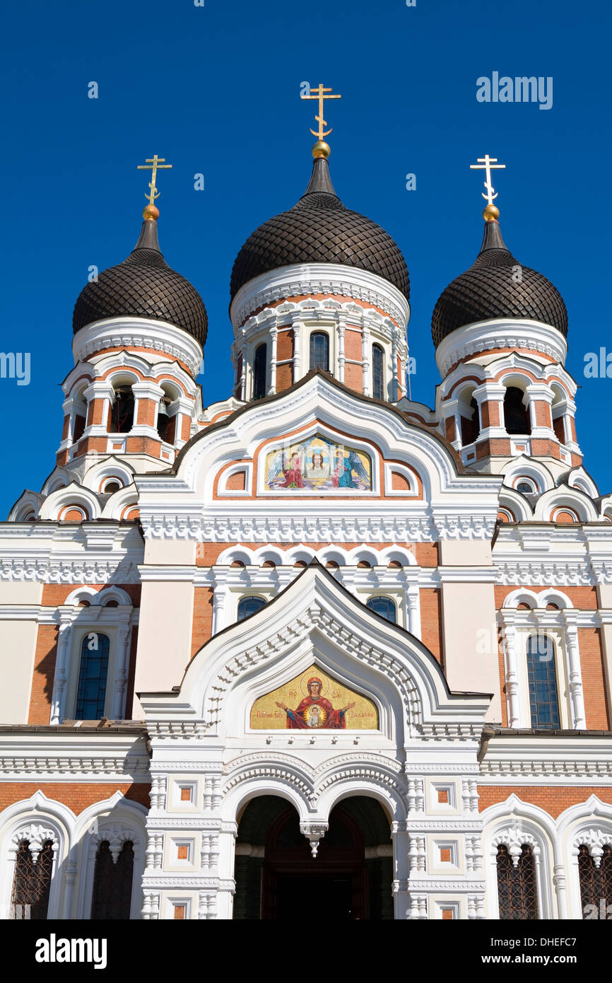 Façade de l'Église d'Alexandre Nevsky, Tallinn, Estonie, Europe Banque D'Images