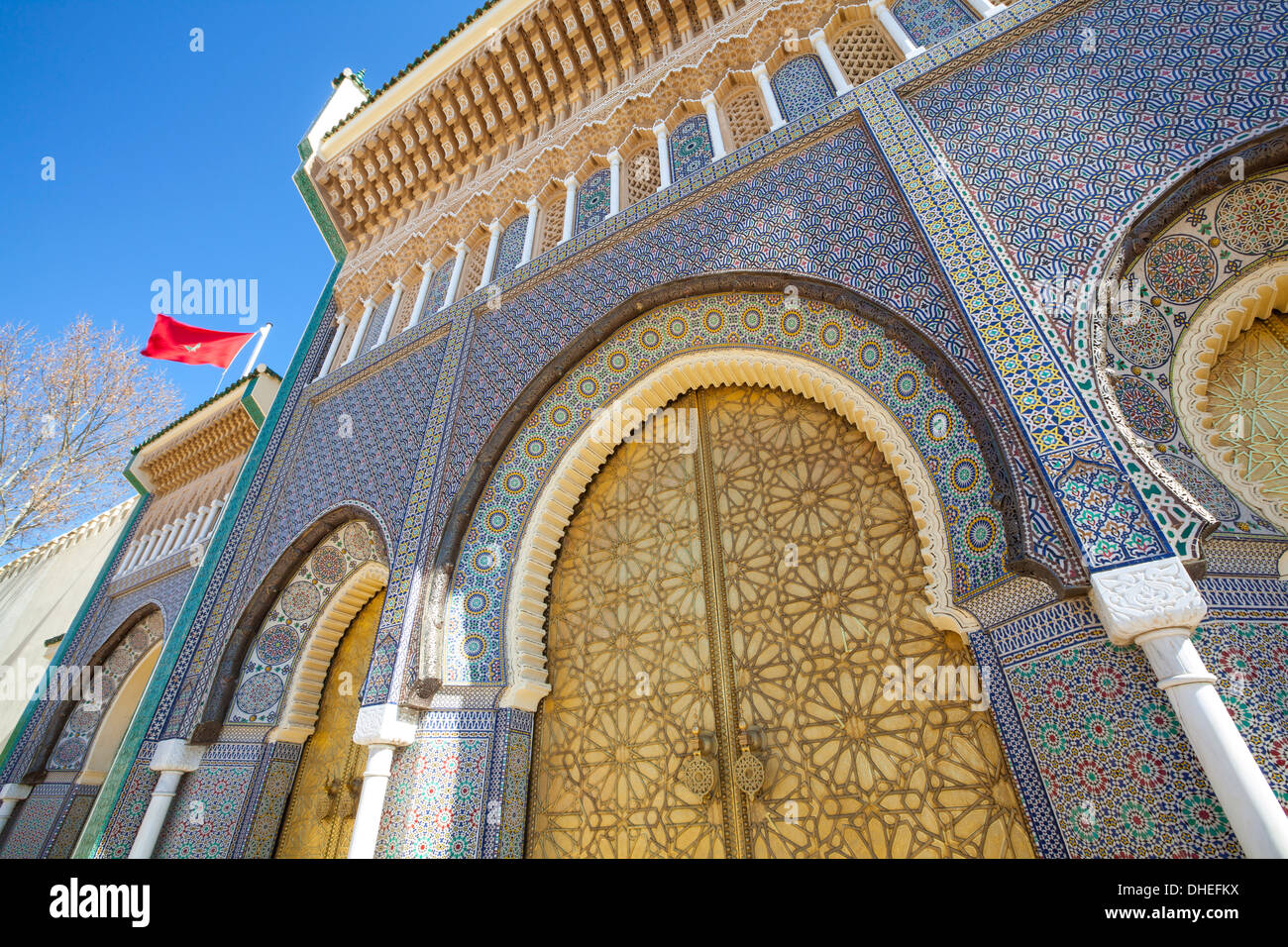 Palais Royal porte, Fes, Maroc, Afrique du Nord, Afrique Banque D'Images