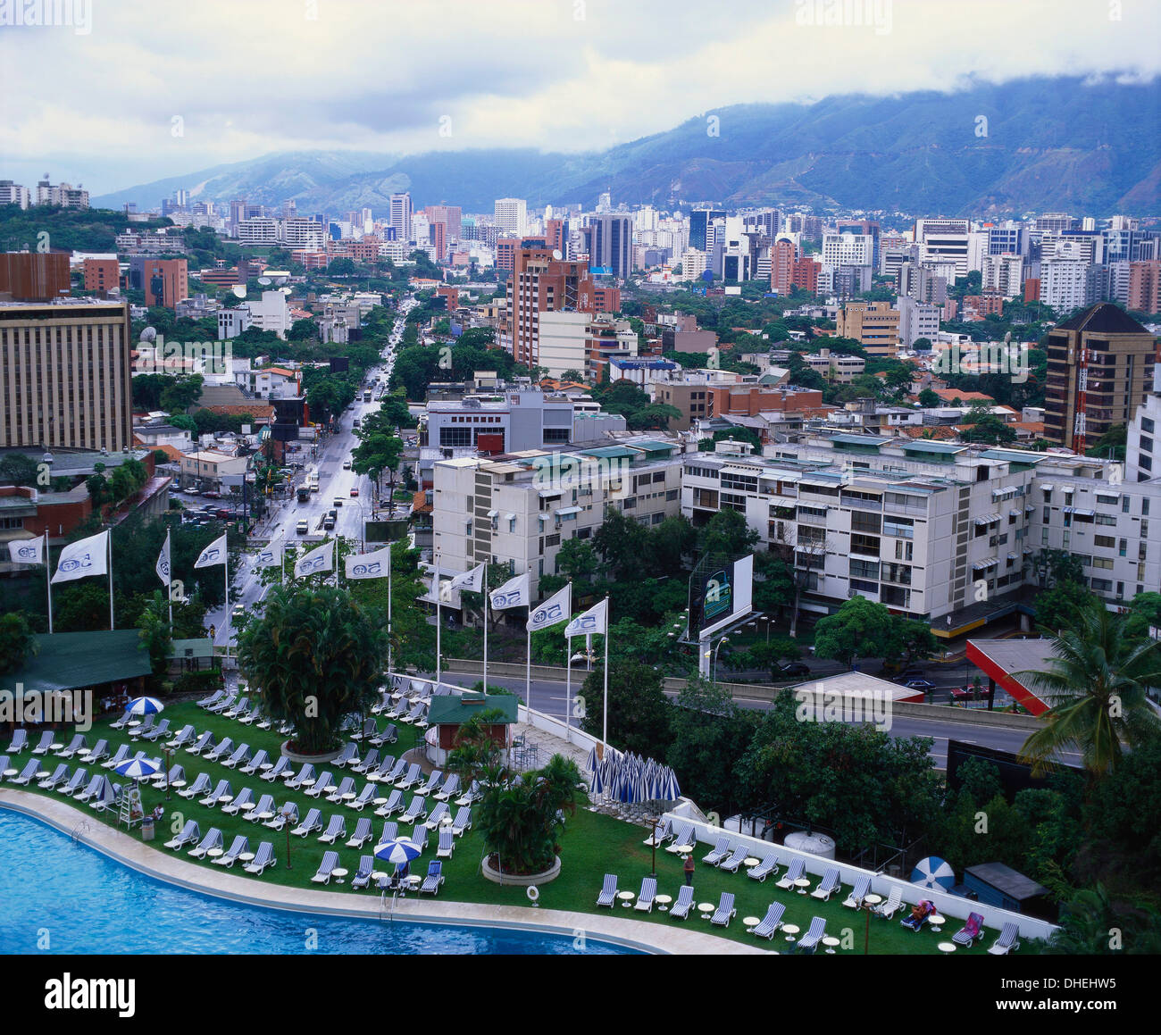 Vue aérienne de Las Mercedes, Caracas, Venezuela Banque D'Images