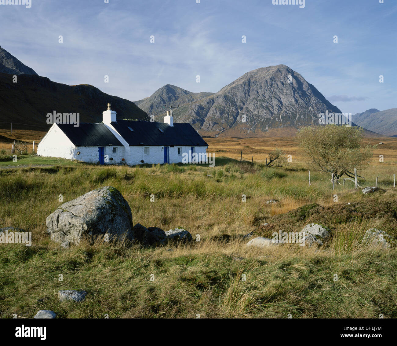 L'Écosse, Highlands, Glencoe, croft de montagnes Banque D'Images