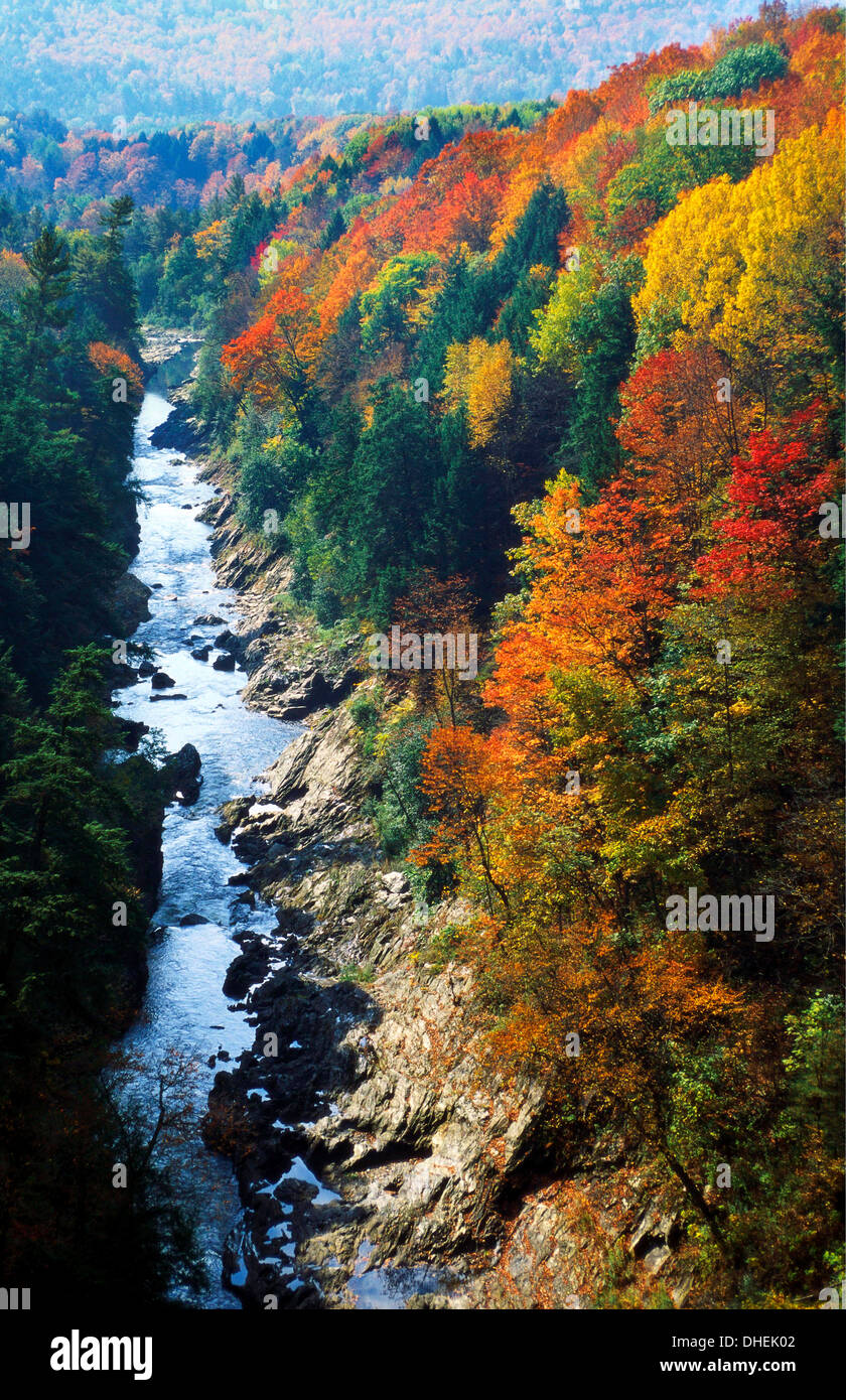 La rivière Ottauquechee, Quechee Gorge de Quechee, National Park, New York USA Banque D'Images