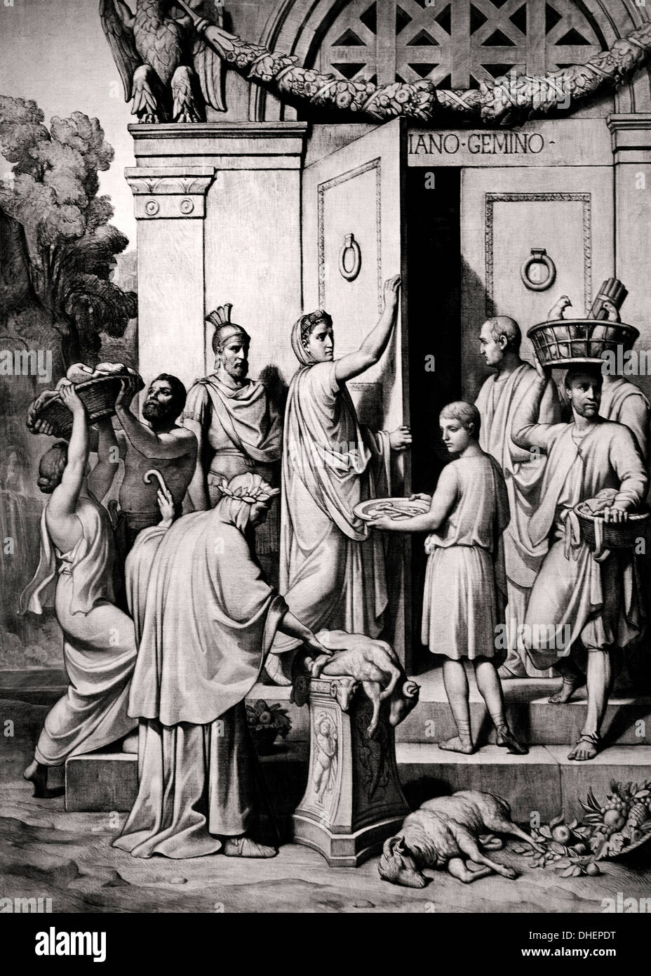 Auguste fermer le temple de Janus Les catacombes à la morale projet Pantheon à Paris en 1848 Paul Chenavard 1807-1895 Banque D'Images