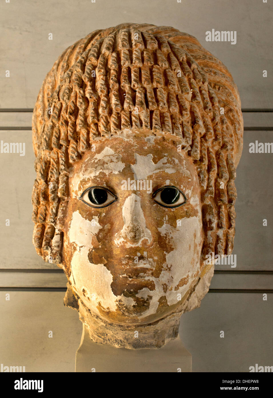 Masque funéraire de femme égyptienne 2 siècle l'Egypte Banque D'Images