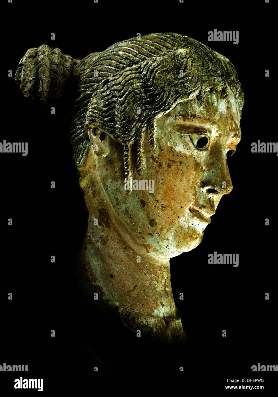 Masque funéraire de femme égyptienne 2 siècle lu0027Egypte Photo Stock 