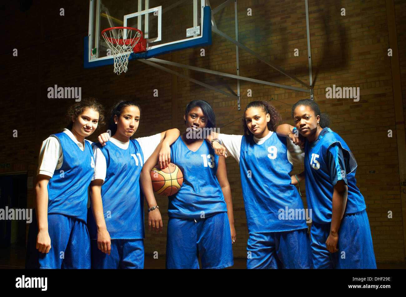 Portrait de l'équipe de basket-ball féminin Banque D'Images