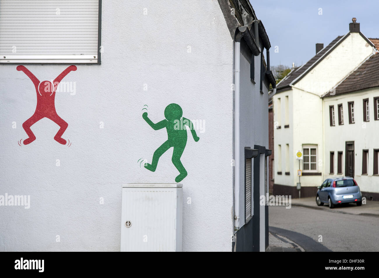 Les chiffres de couleur sur un mur de la maison blanche Banque D'Images