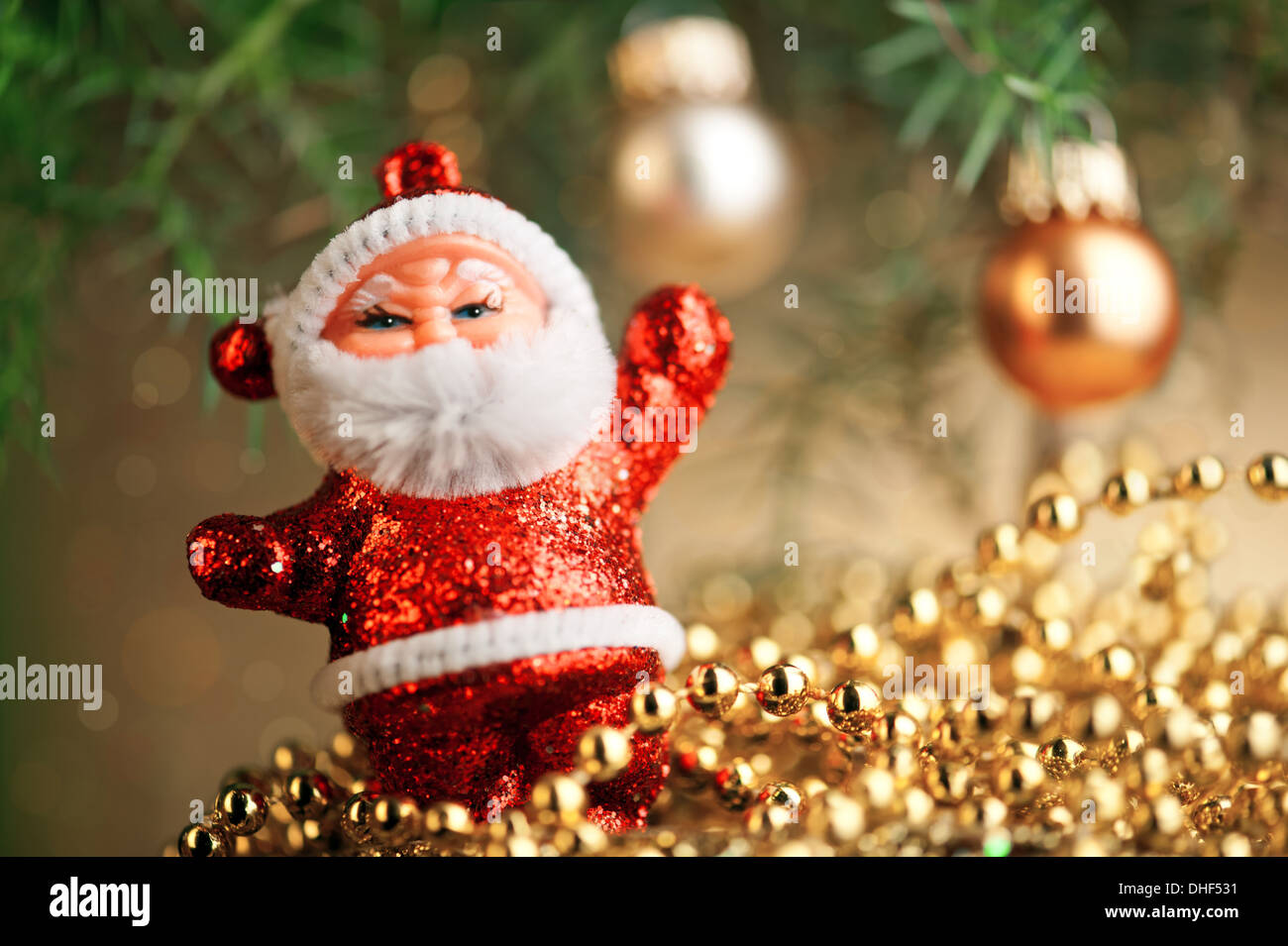 Petit jouet santa close up Banque D'Images