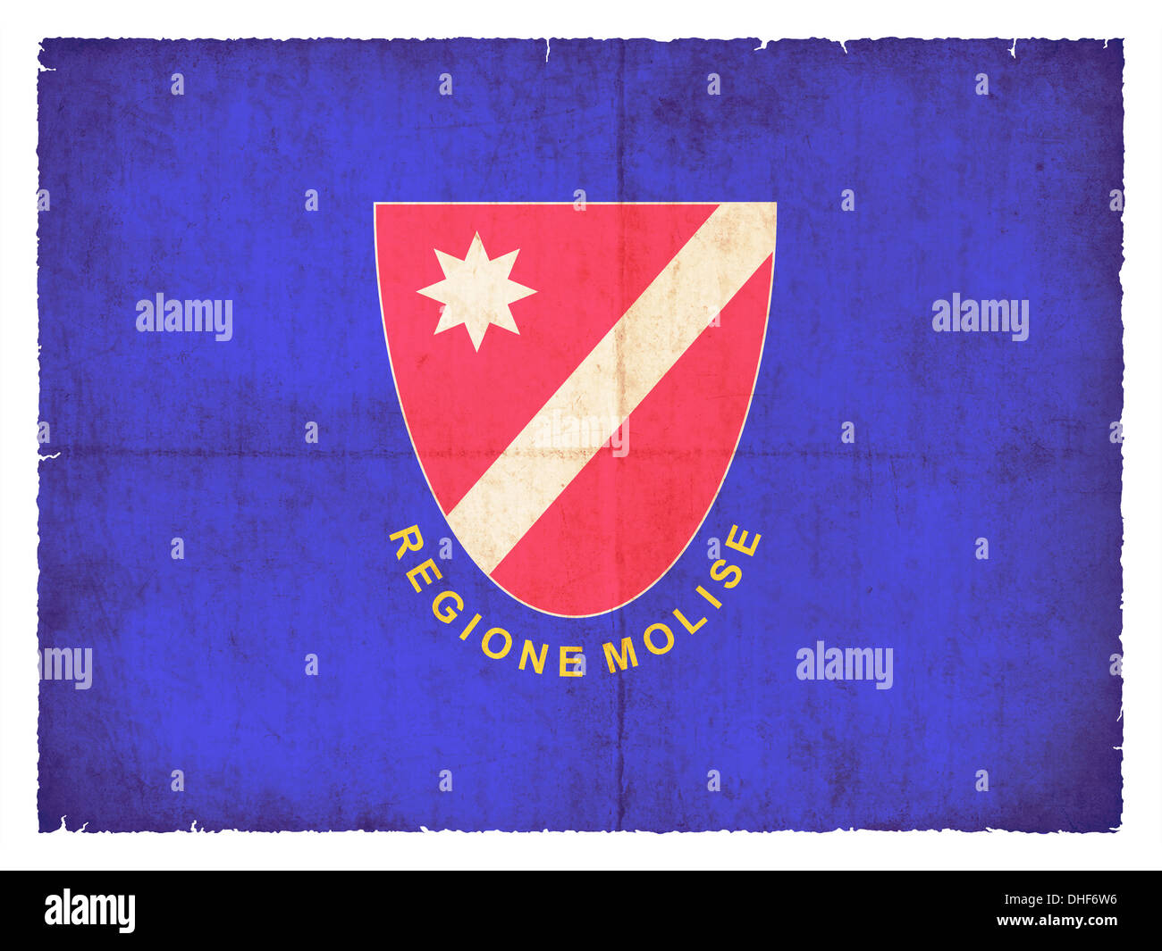 Drapeau de la région Molise italien créé en grunge style Banque D'Images