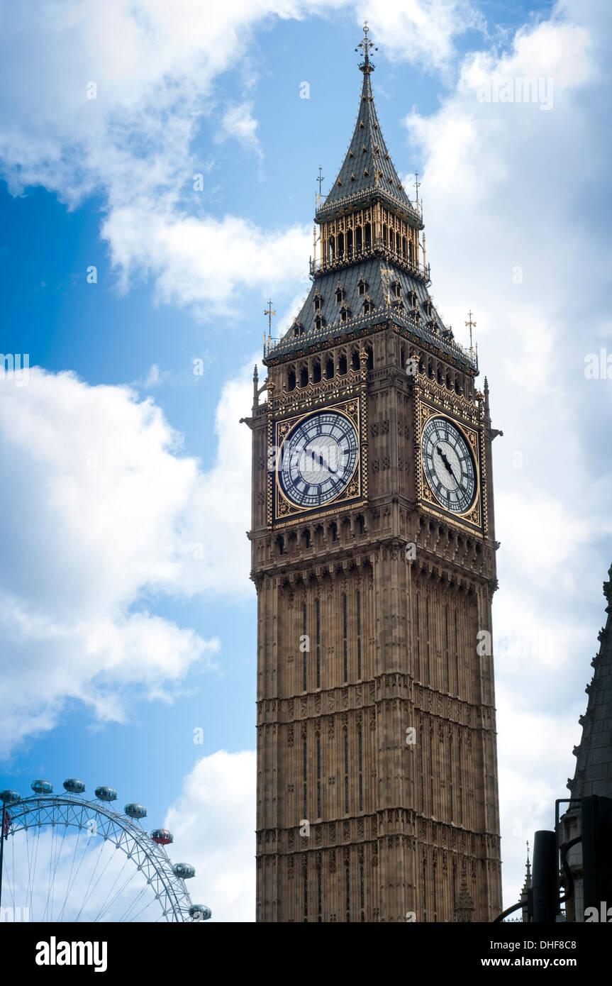 L'Angleterre, Londres, Big Ben Clock Tower Banque D'Images