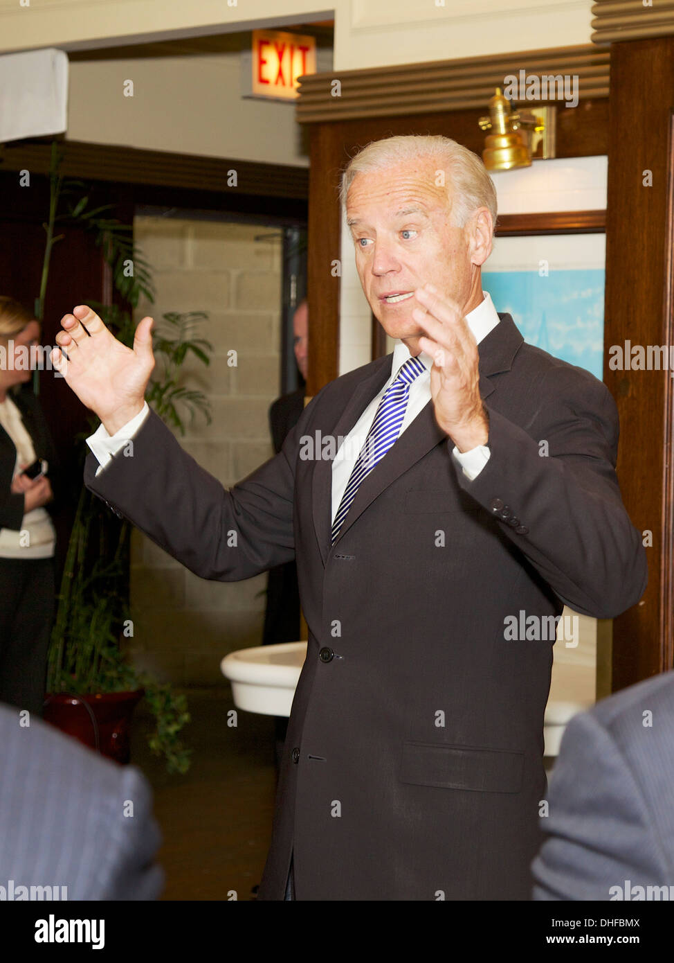 United States Vice-président Joseph Biden s'exprimant au Parti démocratique de financement. Banque D'Images