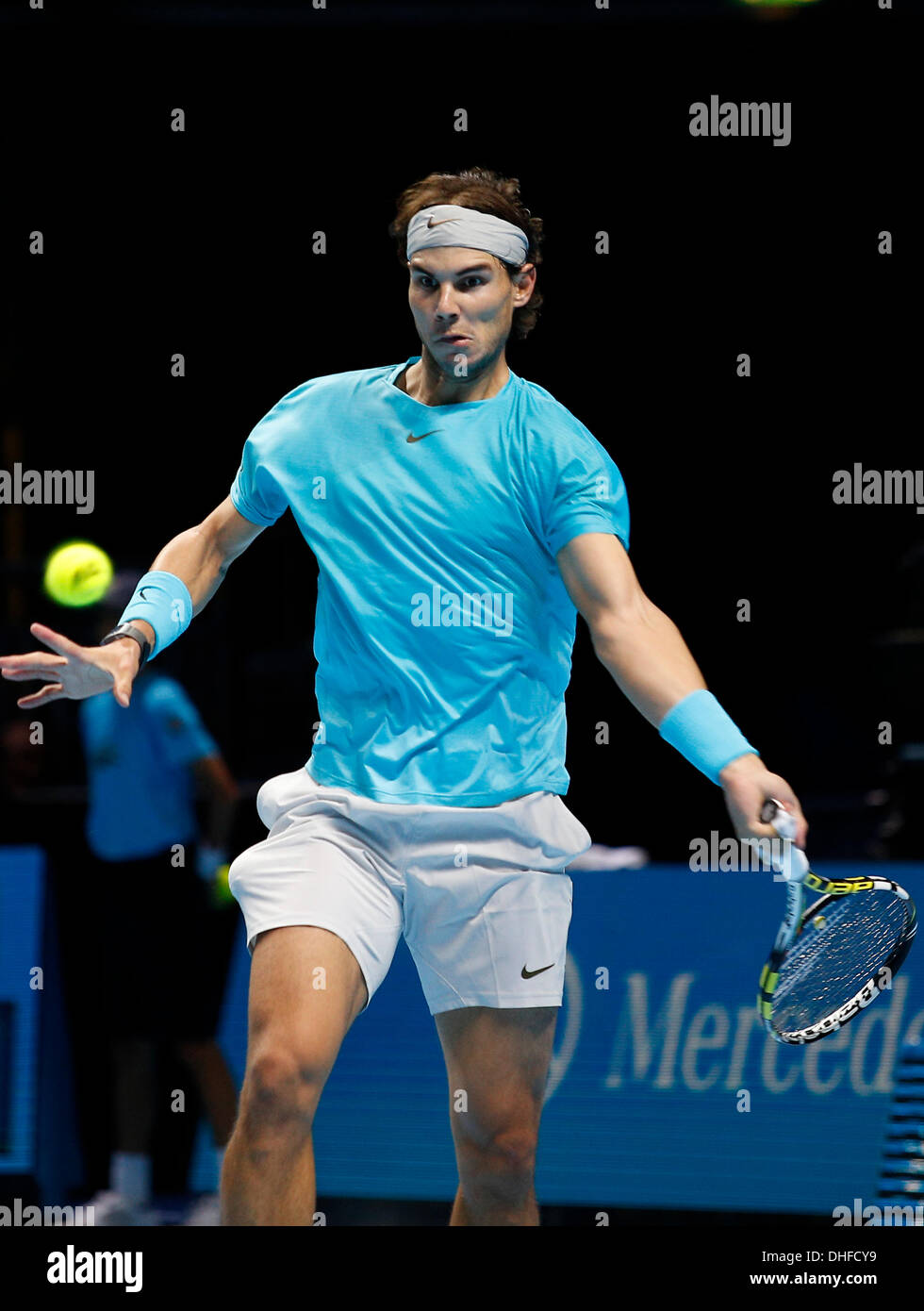 Londres, Royaume-Uni. 05Th Nov, 2013. Rafael Nadal (ESP) bat Tomas Berdych (CZE) par un score de 6-4, 1-6, 6-3 lors de la cinquième journée de la Barclays ATP World Tour finals de l'O2 Arena. © Plus Sport Action/Alamy Live News Banque D'Images