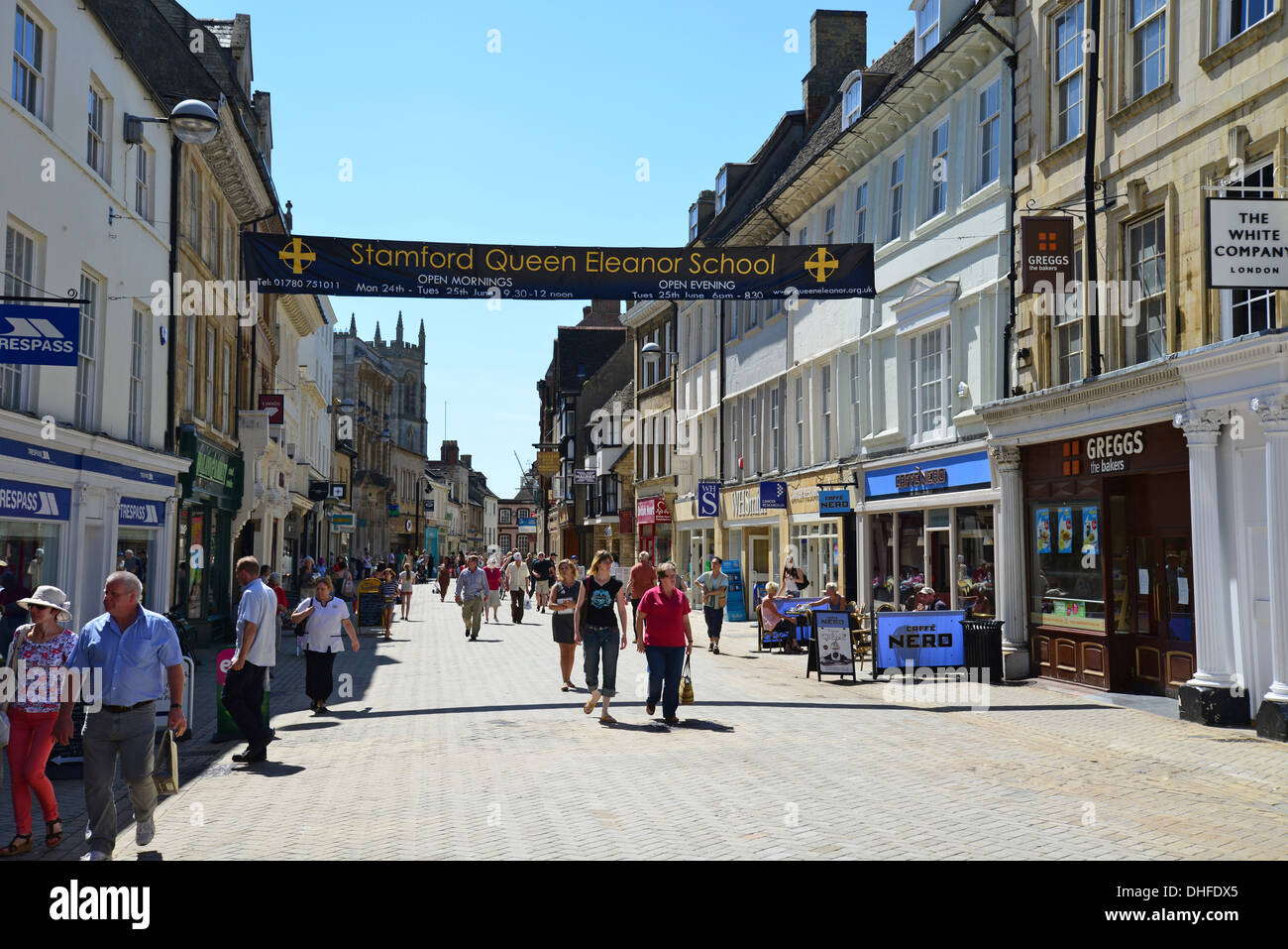 High Street, Stamford, Lincolnshire, Angleterre, Royaume-Uni Banque D'Images