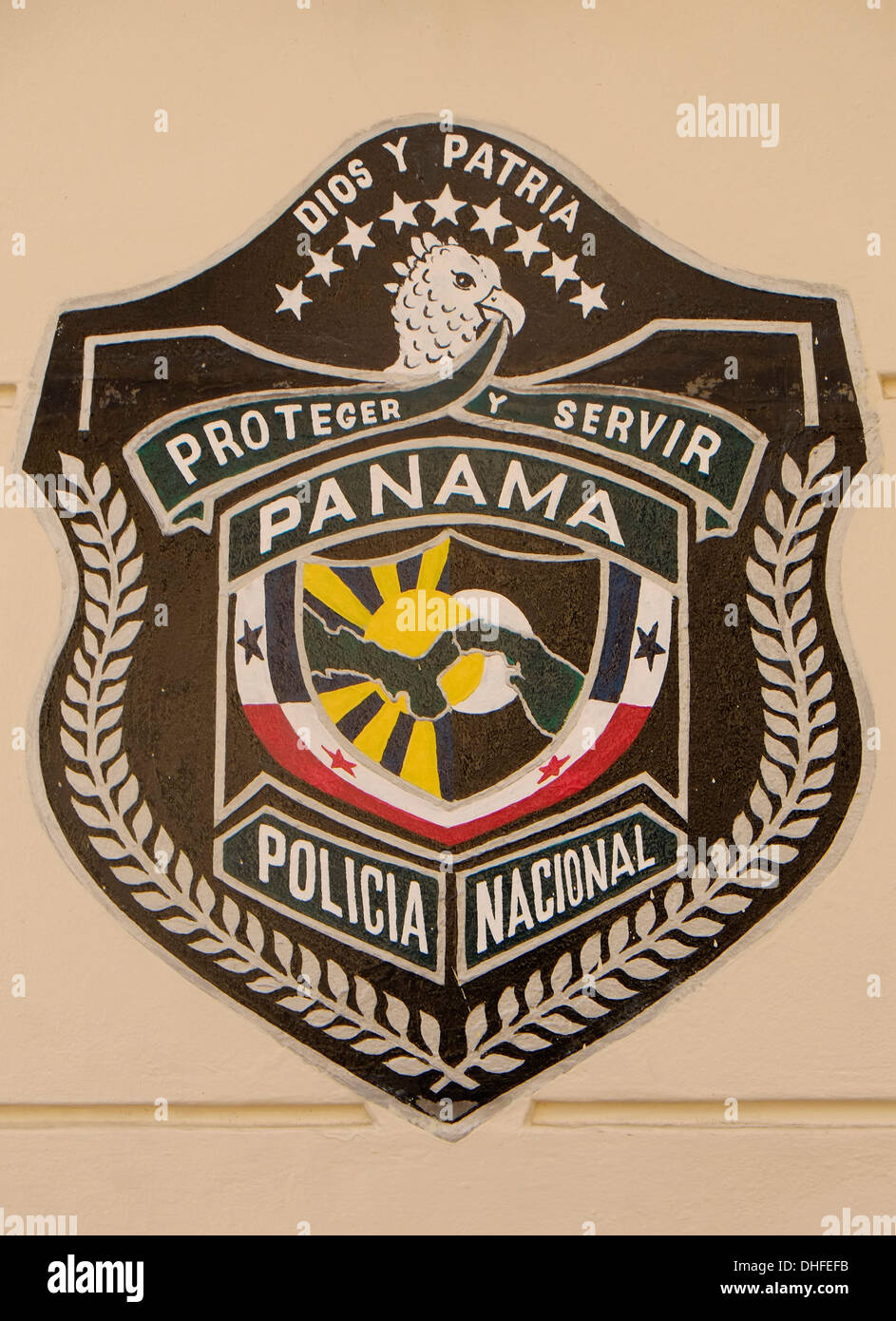 L'emblème de la police locale en République du Panama Banque D'Images