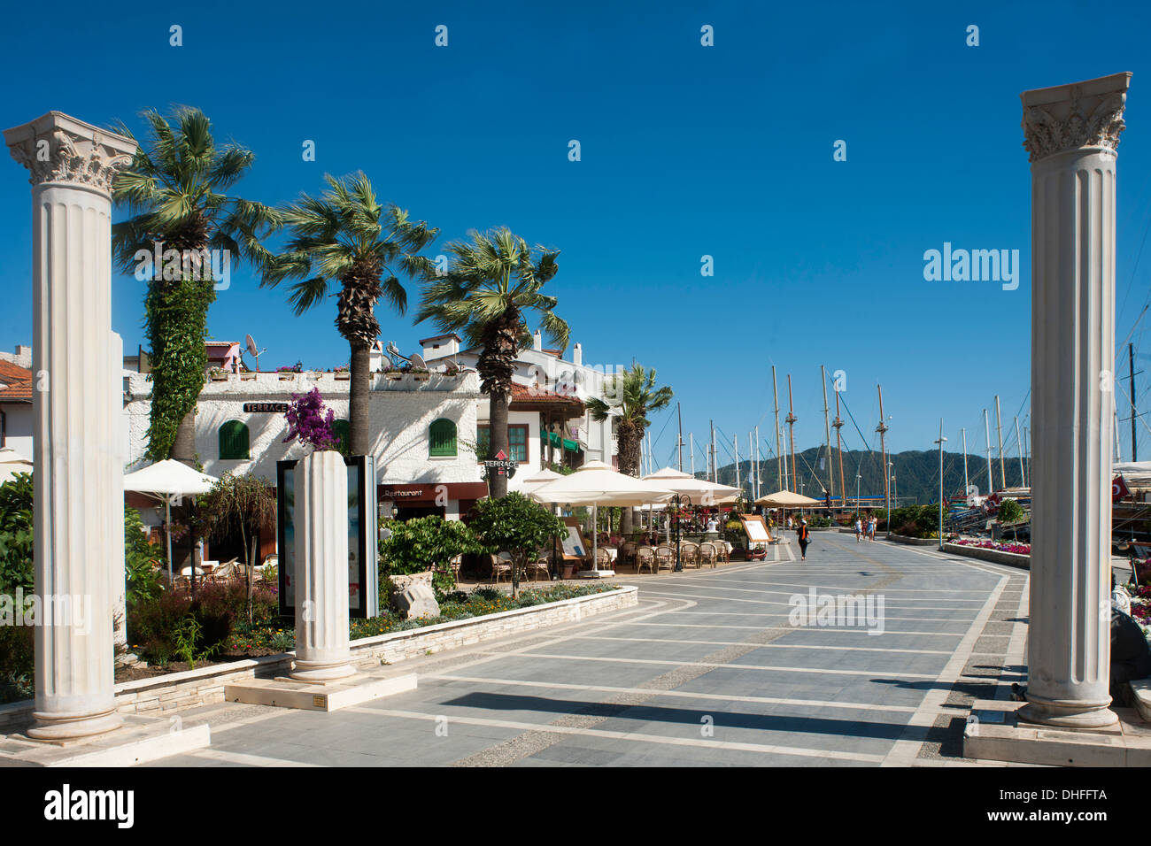 Türkei, Provinz Mugla, Marmaris, Hafenpromenade Banque D'Images