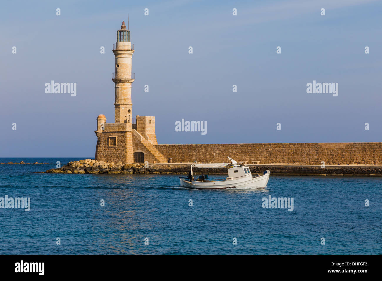 Phare de La Canée, Crète Harbour Banque D'Images