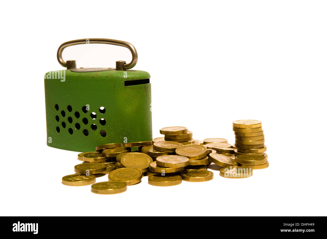 Fort de l'argent avec des économies Banque D'Images