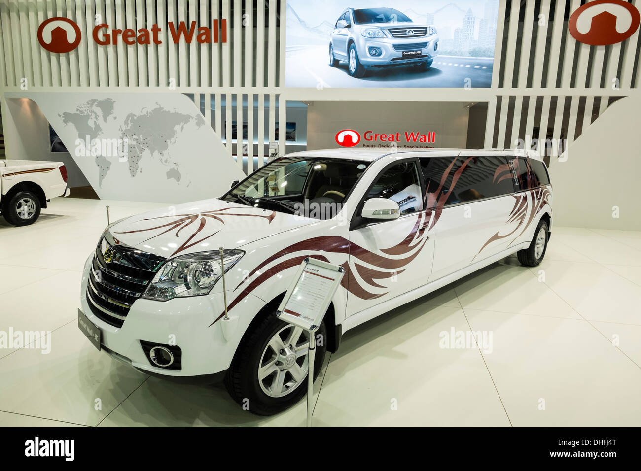 La Grande Muraille de Chine fait voitures sur l'affichage à la Dubai Motor Show 2013 Emirats Arabes Unis Banque D'Images