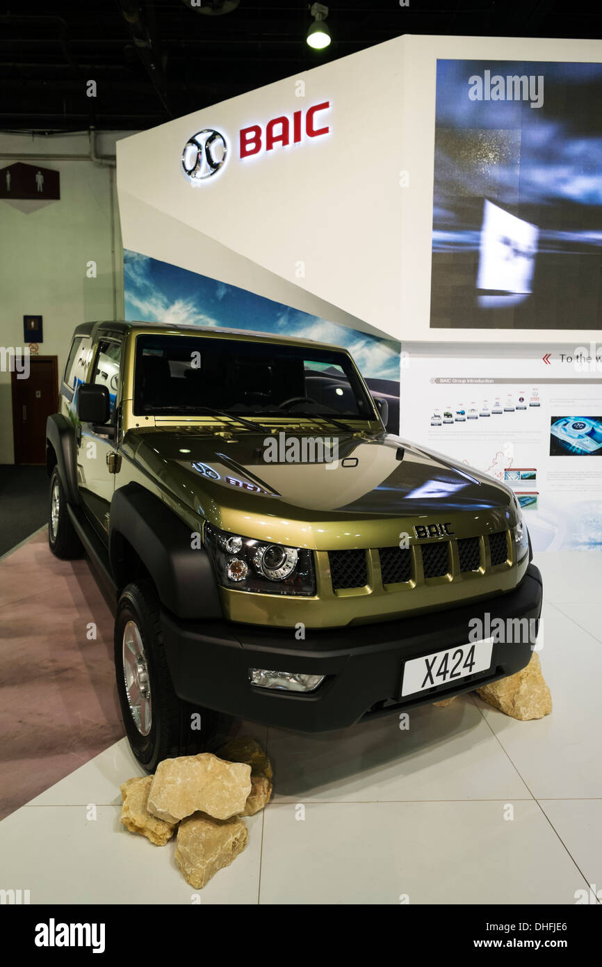 BAIC chinois voitures sur l'affichage à la Dubai Motor Show 2013 Emirats Arabes Unis Banque D'Images
