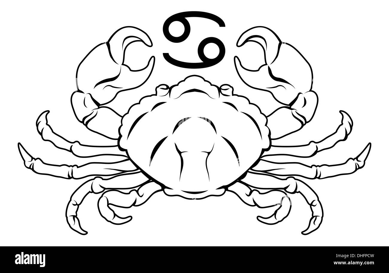 Illustration de la Cancer signe astrologie Horoscope zodiaque crabe Banque D'Images