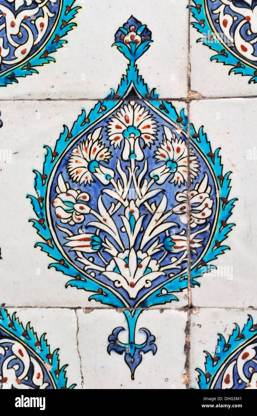 Tuile d'Iznik, le Harem de Topkapi, Istanbul, Turquie, 31316 130913 Banque D'Images