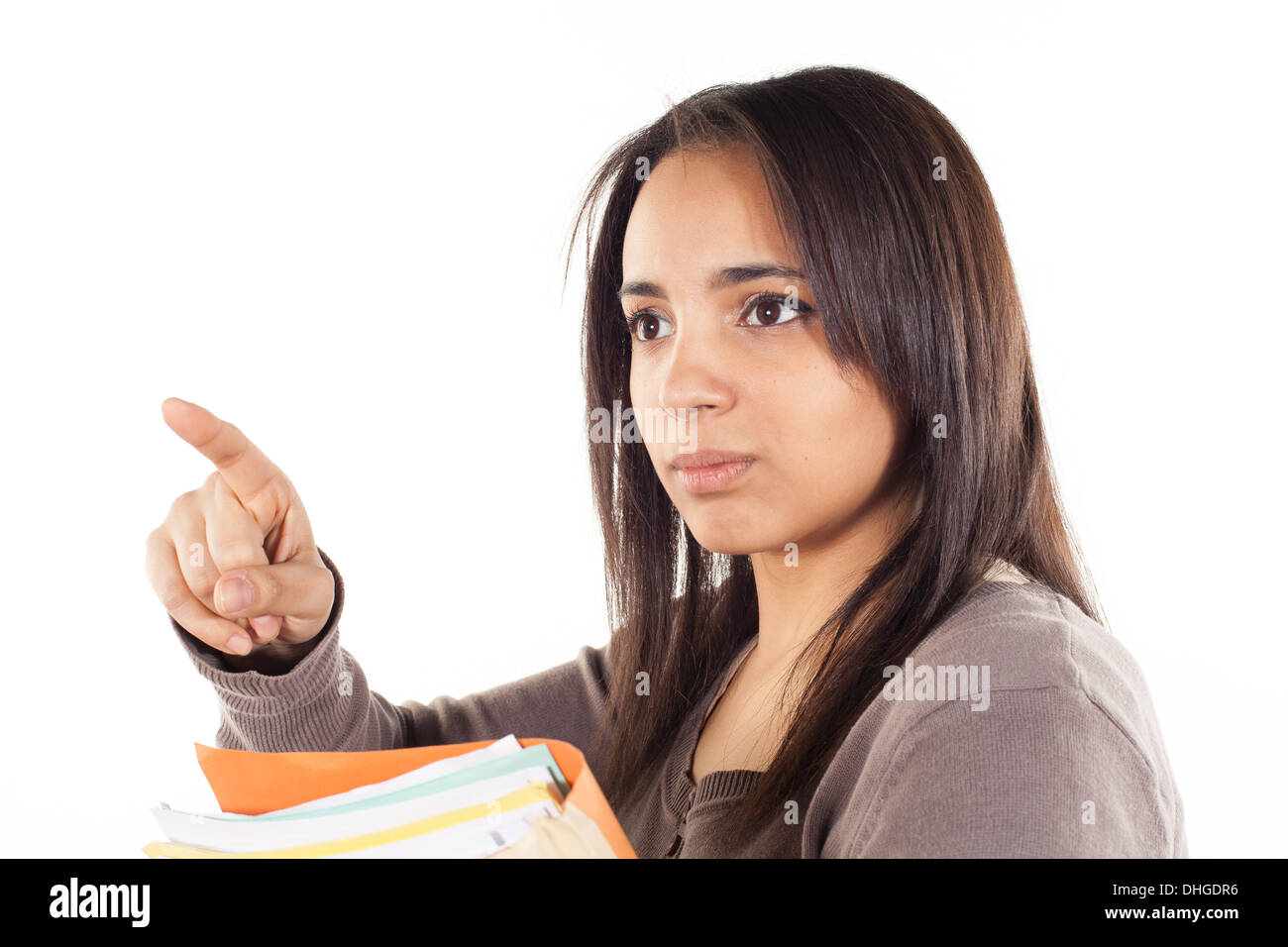 Les fichiers qui ont souligné le secrétaire Banque D'Images