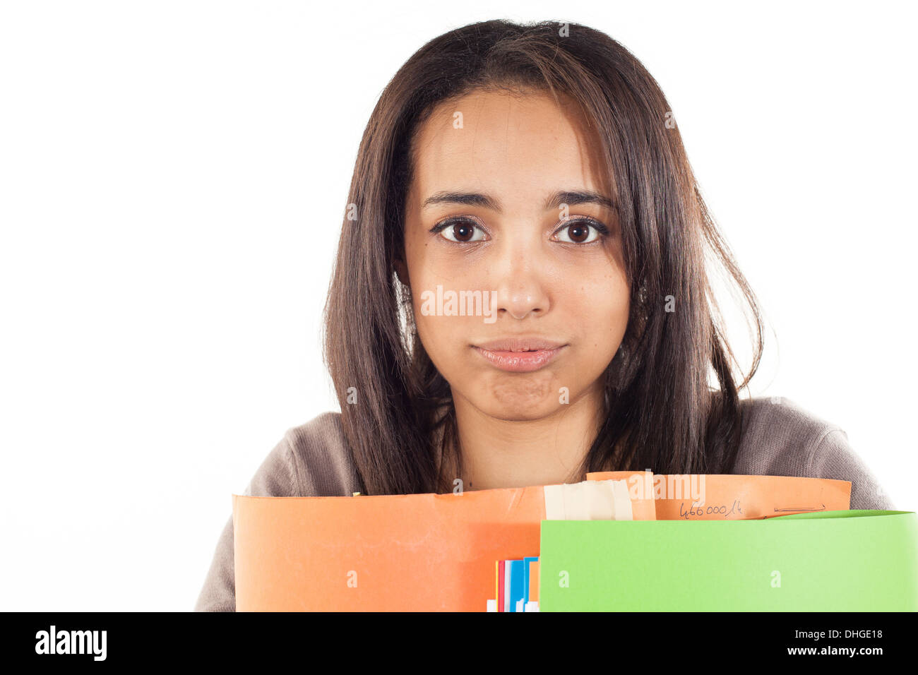 Les fichiers qui ont souligné le secrétaire Banque D'Images