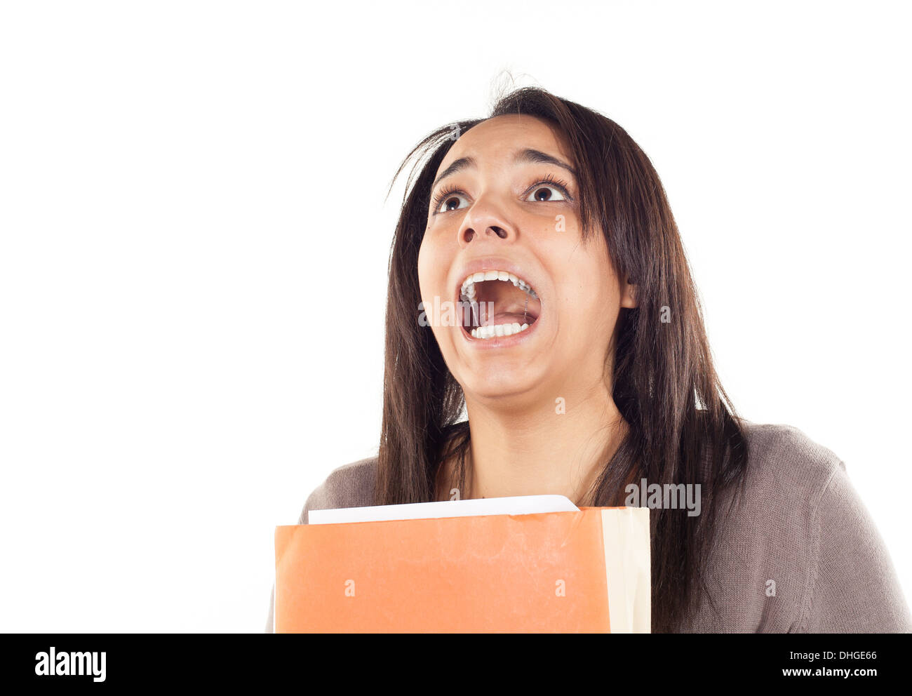 Les fichiers qui ont souligné le secrétaire Banque D'Images