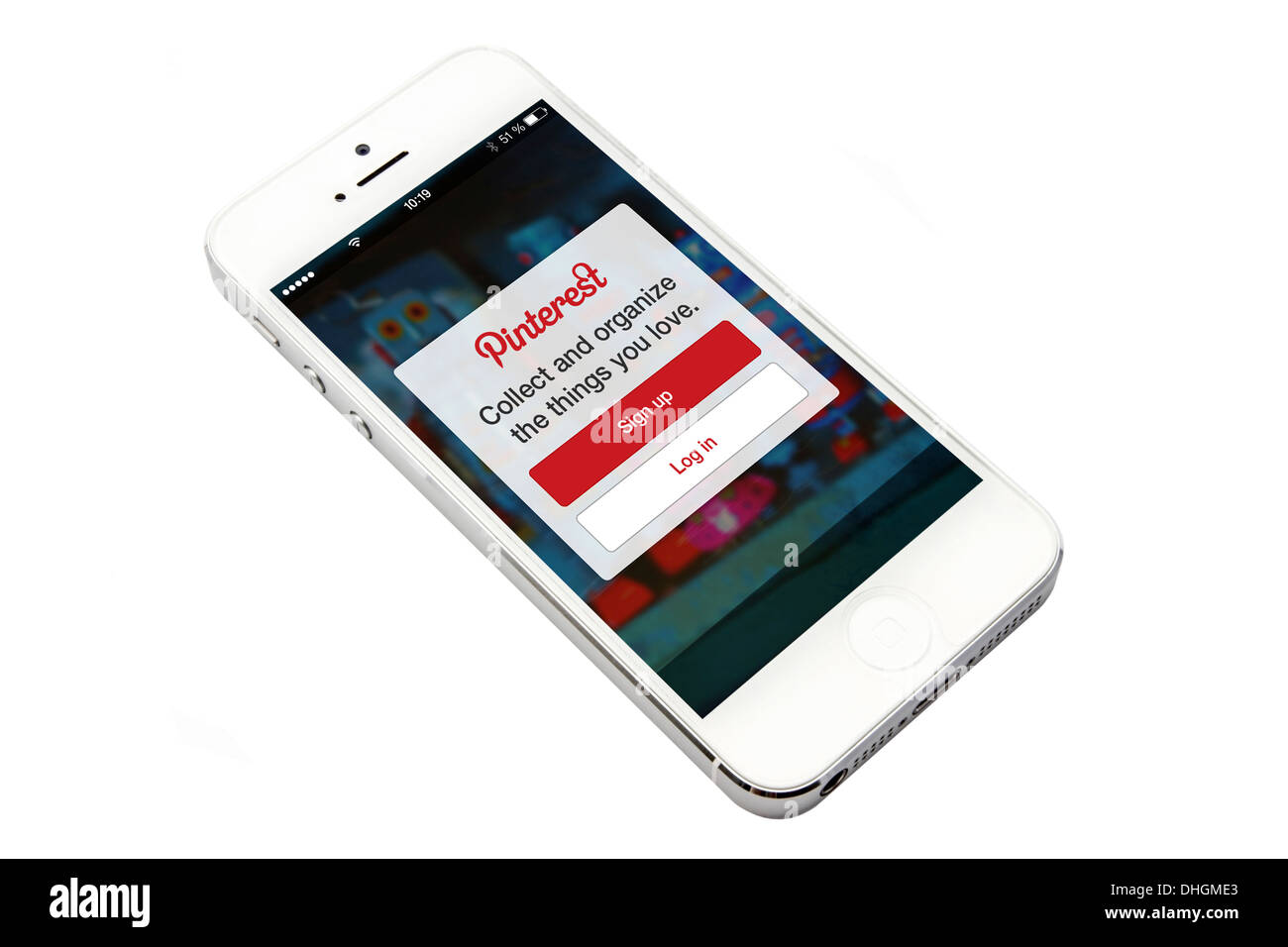 Logo Pinterest afficher sur l'écran de l'iPhone 5 Photo Stock - Alamy