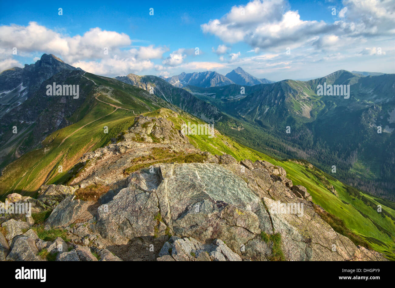 Vue de Kasprowy Wierch dans les Hautes Tatras, Pologne Banque D'Images